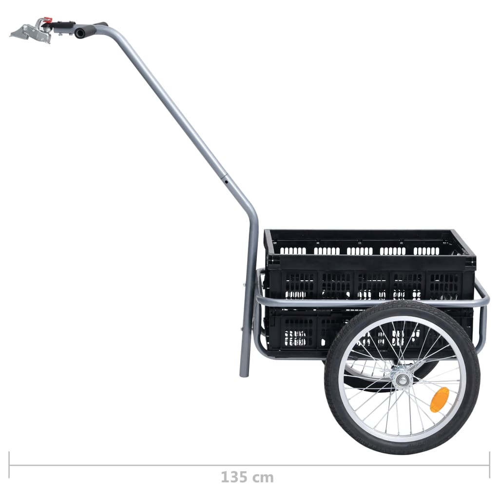 vidaXL Fahrrad-Lastenanhänger Faltbare Transportbox 50 L Schwarz 150kg
