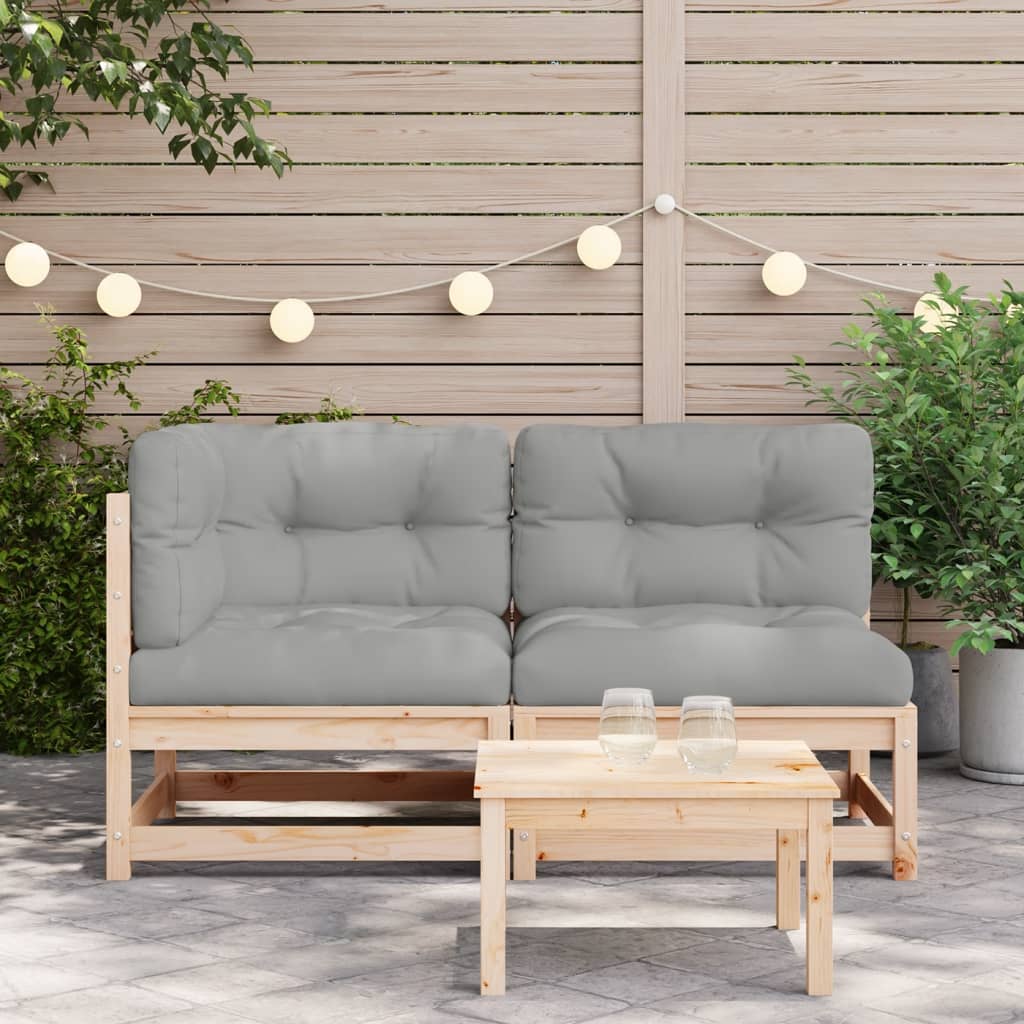 vidaXL Gartensofa mit Kissen 2-Sitzer Massivholz Kiefer