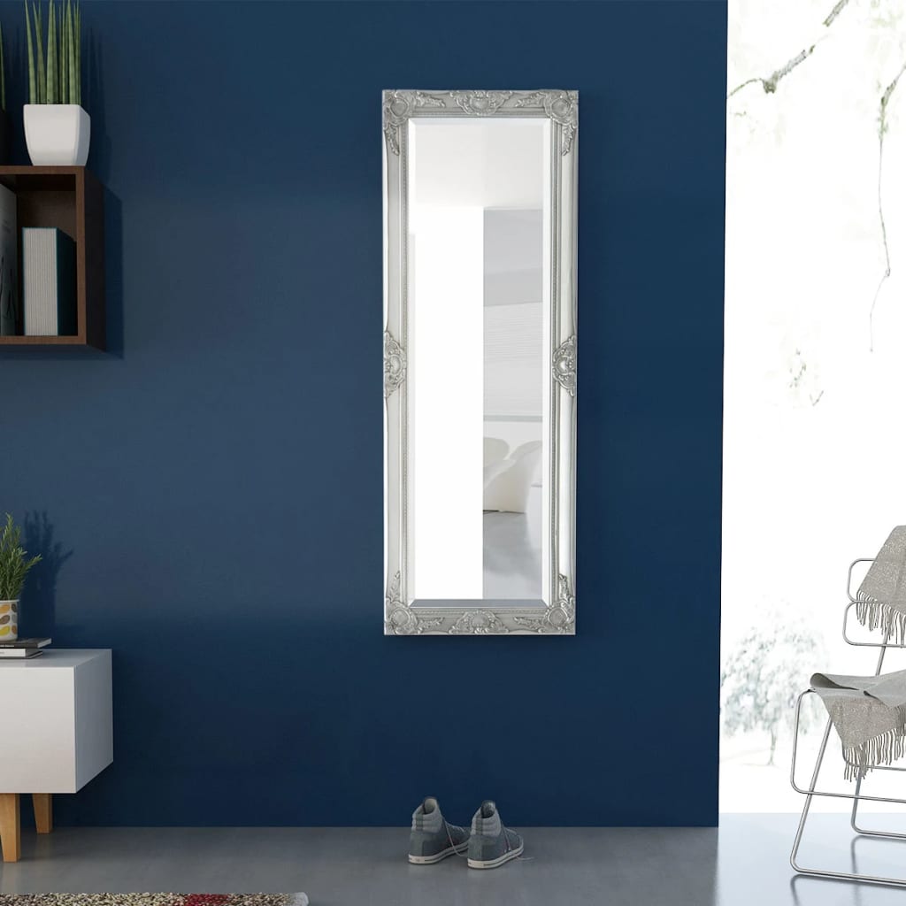 vidaXL Wandspiegel im Barock-Stil 140x50 cm Silbern