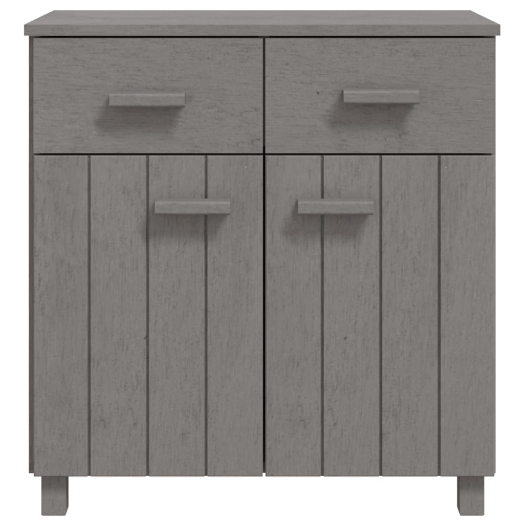 vidaXL Sideboard HAMAR Hellgrau 79x40x80 cm Massivholz Kiefer