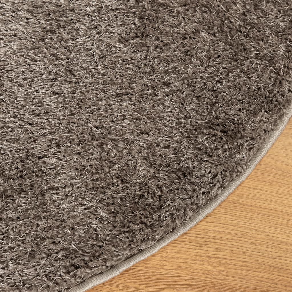 vidaXL Teppich ISTAN Hochflor Glänzend Grau Ø 100 cm