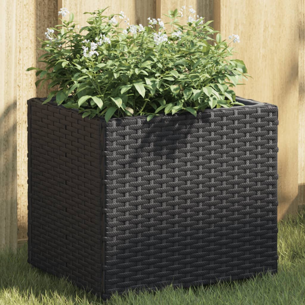 vidaXL Pflanzkübel Schwarz 36x30x32 cm Poly Rattan