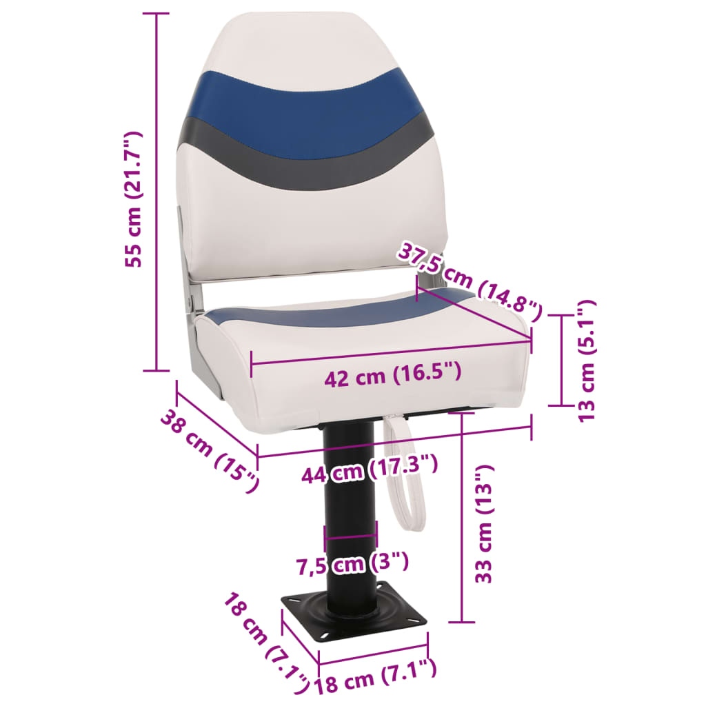 vidaXL Bootssitze mit Podest 2 Stk. 360° Drehbar