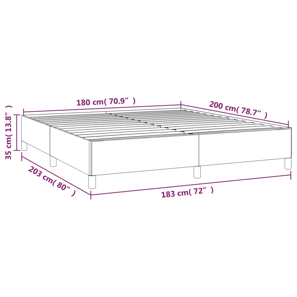 vidaXL Bettgestell ohne Matratze Hellgrau 180x200 cm Stoff