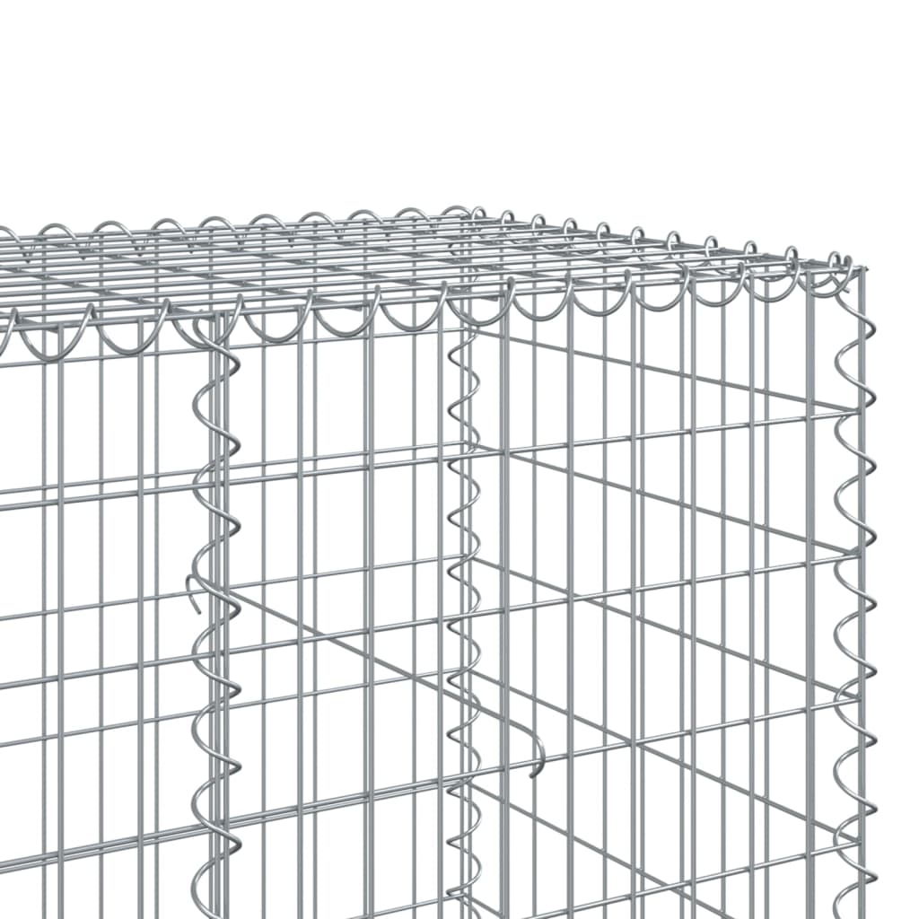 vidaXL Gabione mit Deckel 800x100x100 cm Verzinktes Eisen