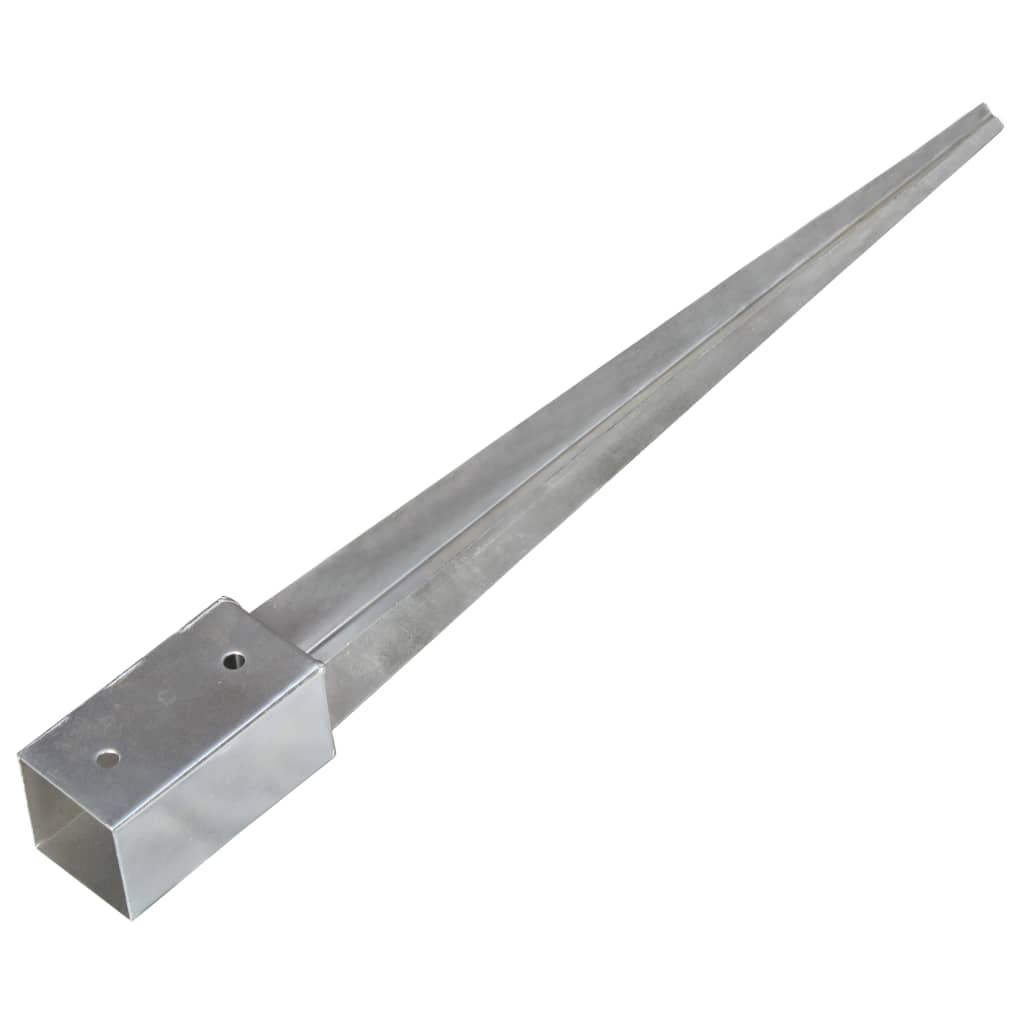 vidaXL Erdspieße 12 Stk. Silbern 7×7×75 cm Verzinkter Stahl