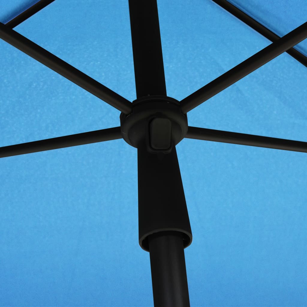vidaXL Sonnenschirm mit Mast 210x140 cm Azurblau