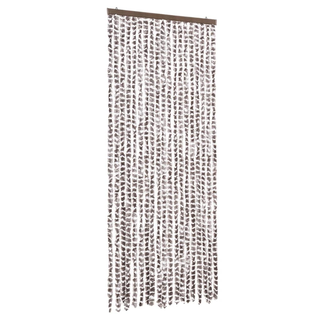 vidaXL Insektenschutz-Vorhang Taupe und Weiß 56x185 cm Chenille
