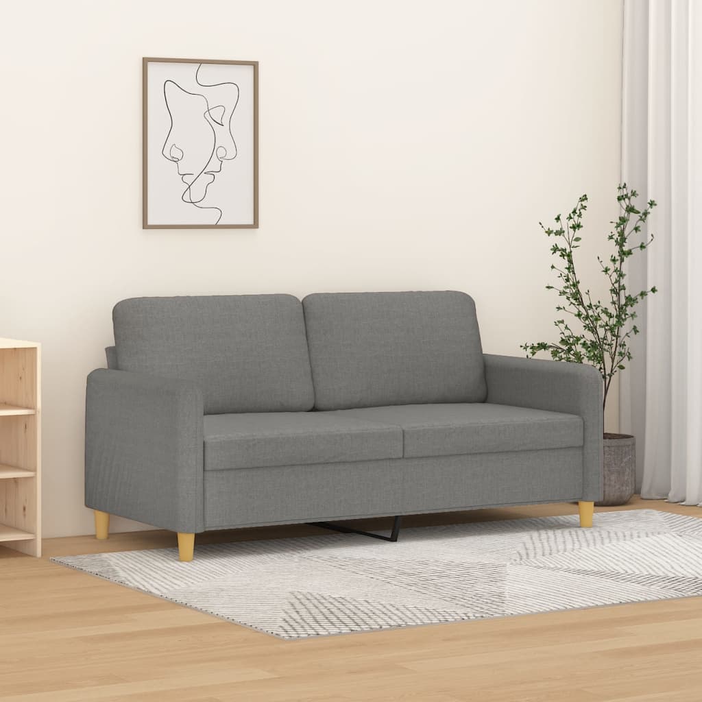 vidaXL 2-Sitzer-Sofa Dunkelgrau 140 cm Stoff