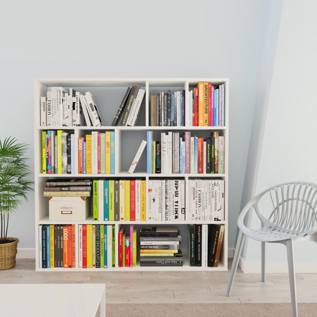 vidaXL Raumteiler/Bücherregal Weiß 110×24×110 cm Holzwerkstoff
