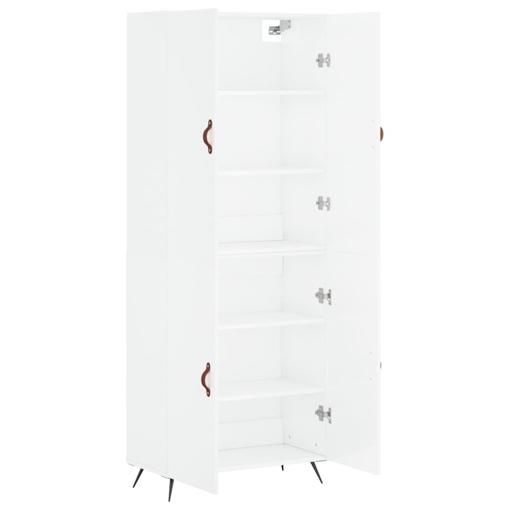 vidaXL Highboard Hochglanz-Weiß 69,5x34x180 cm Holzwerkstoff