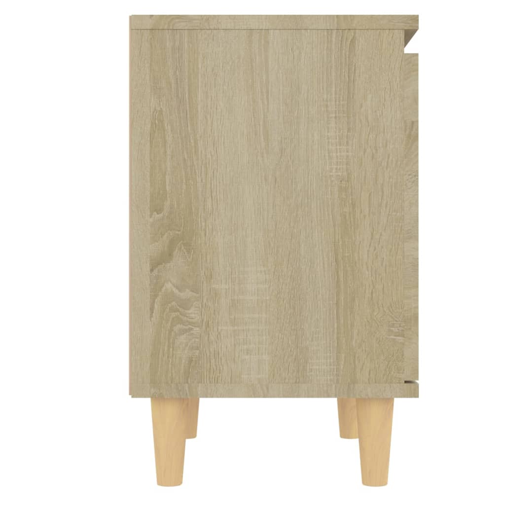 vidaXL Nachttisch mit Massivholz-Beinen Sonoma-Eiche 40x30x50cm