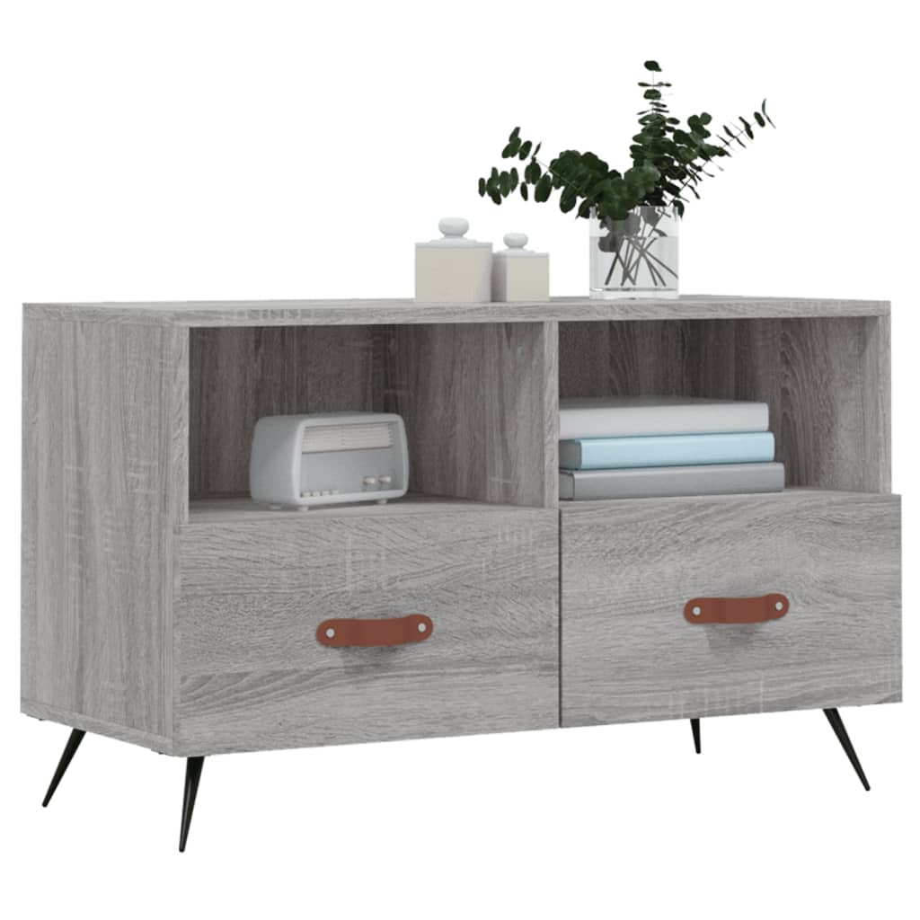 vidaXL TV-Schrank Grau Sonoma 80x36x50 cm Holzwerkstoff