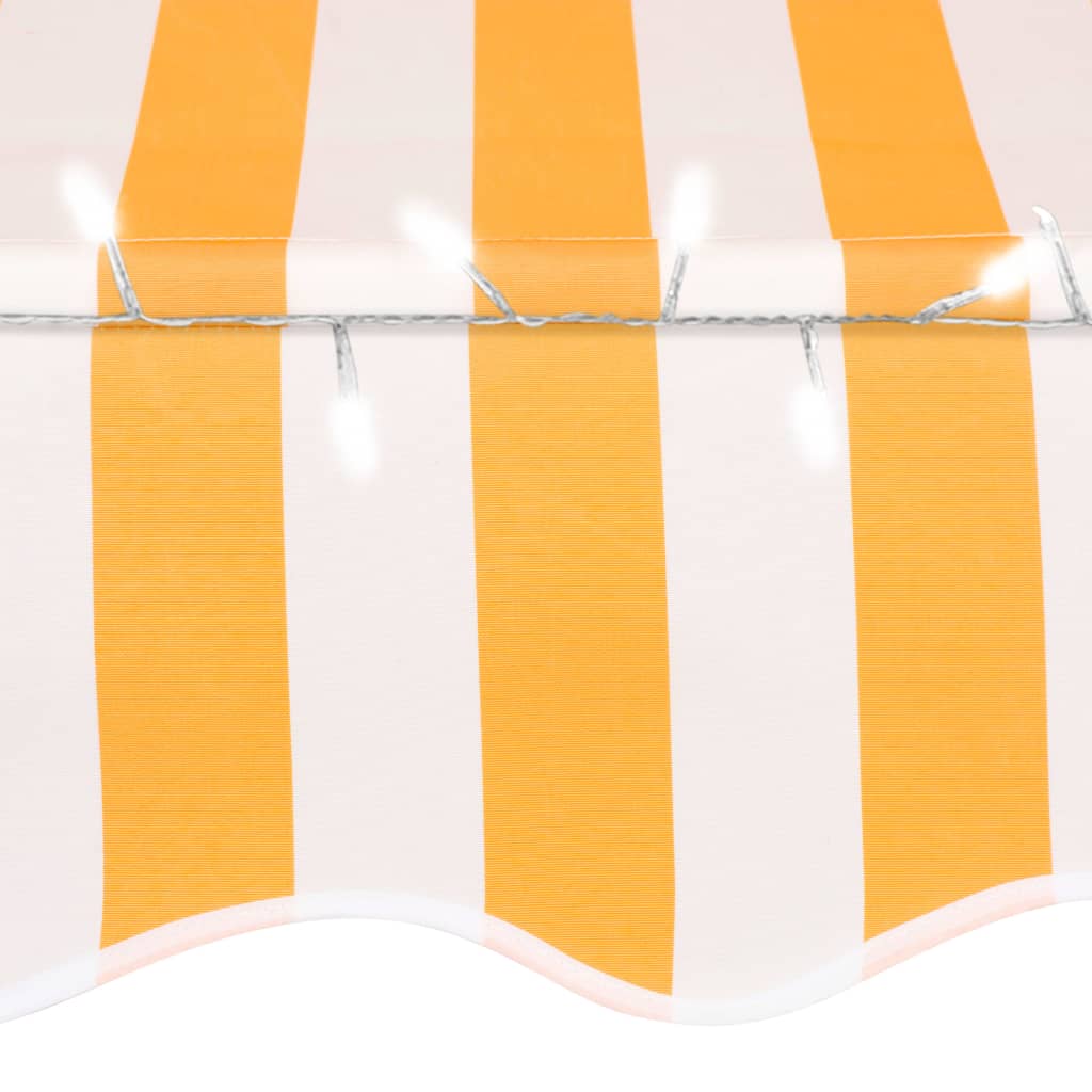 vidaXL Einziehbare Markise Handbetrieben mit LED 250 cm Weiß Orange