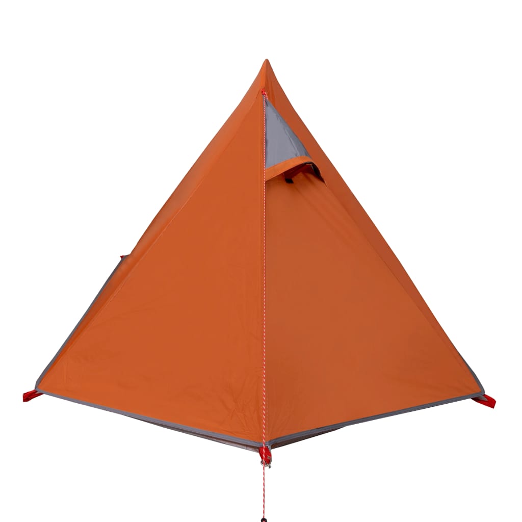 vidaXL Kuppel-Campingzelt 2 Personen Grau und Orange Wasserdicht