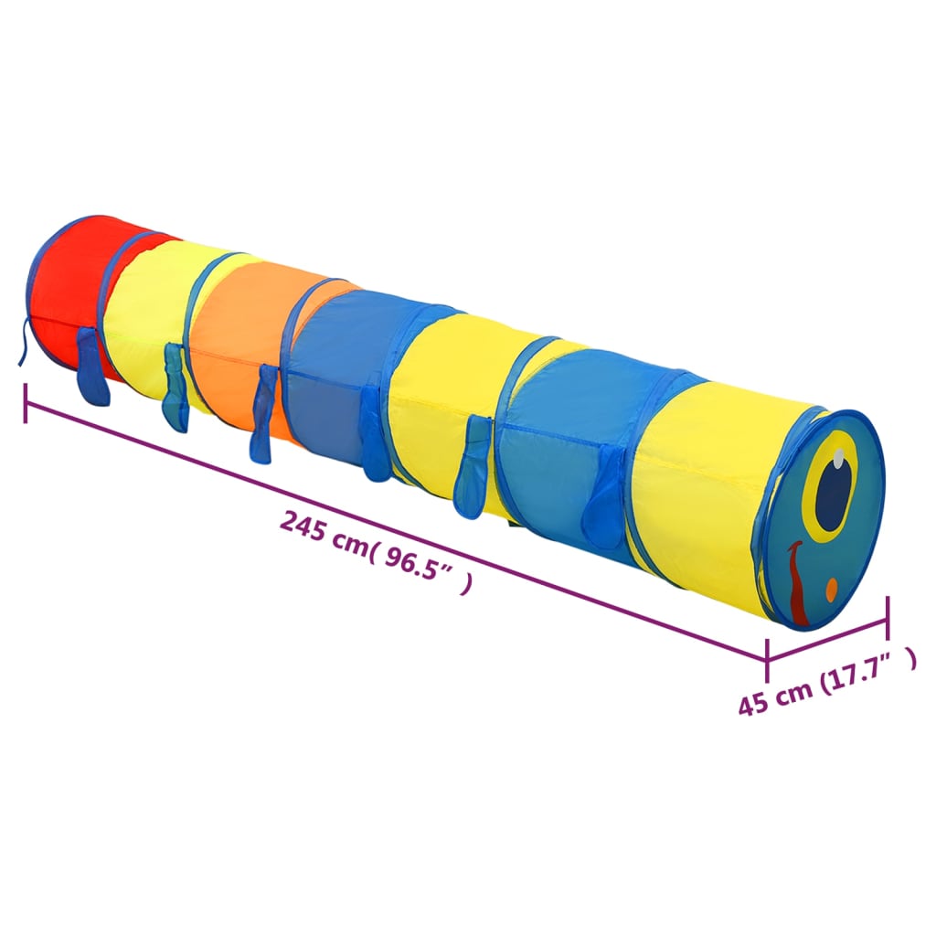 vidaXL Spieltunnel mit 250 Bällen Mehrfarbig 245 cm Polyester
