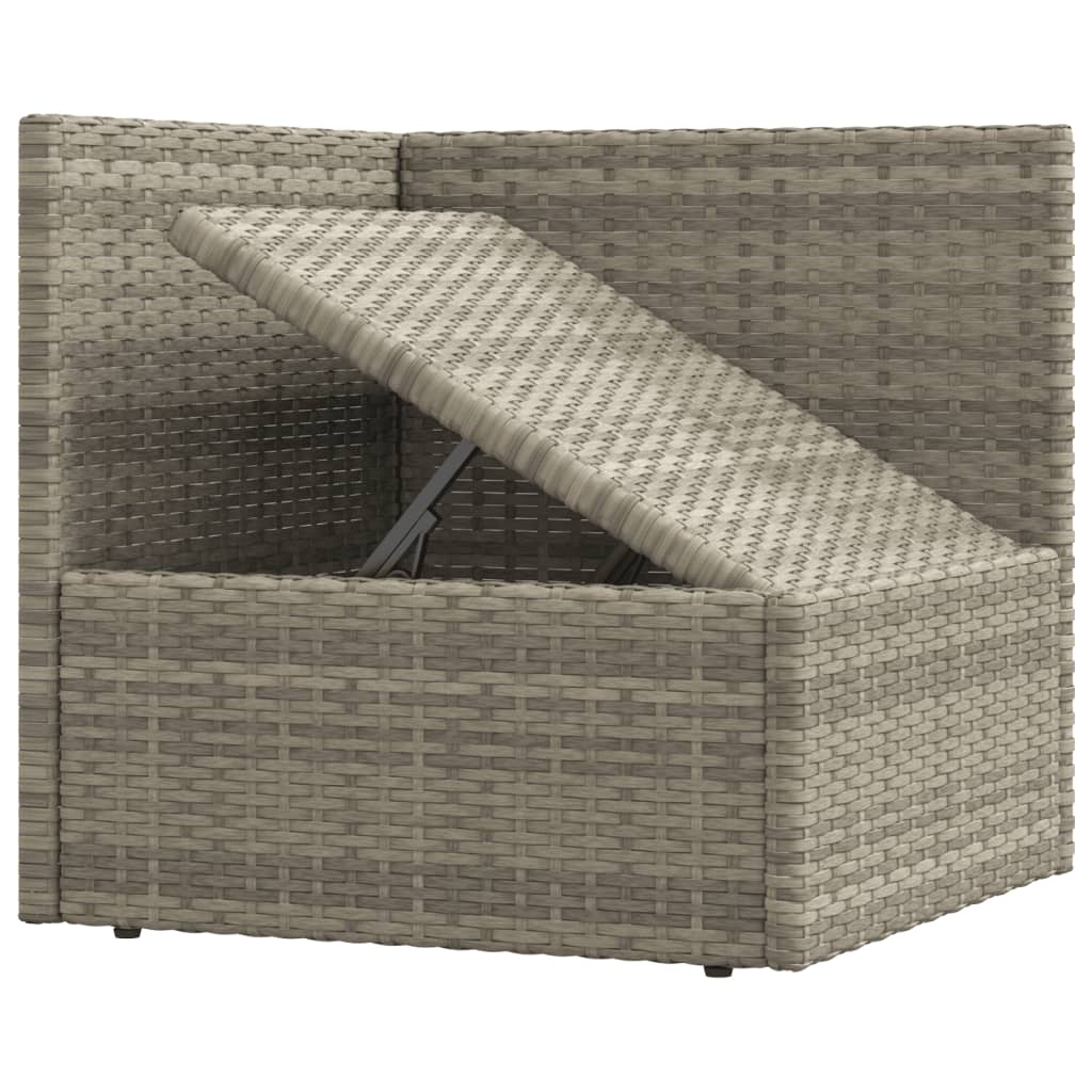 vidaXL 4-tlg. Garten-Lounge-Set mit Kissen Grau Poly Rattan