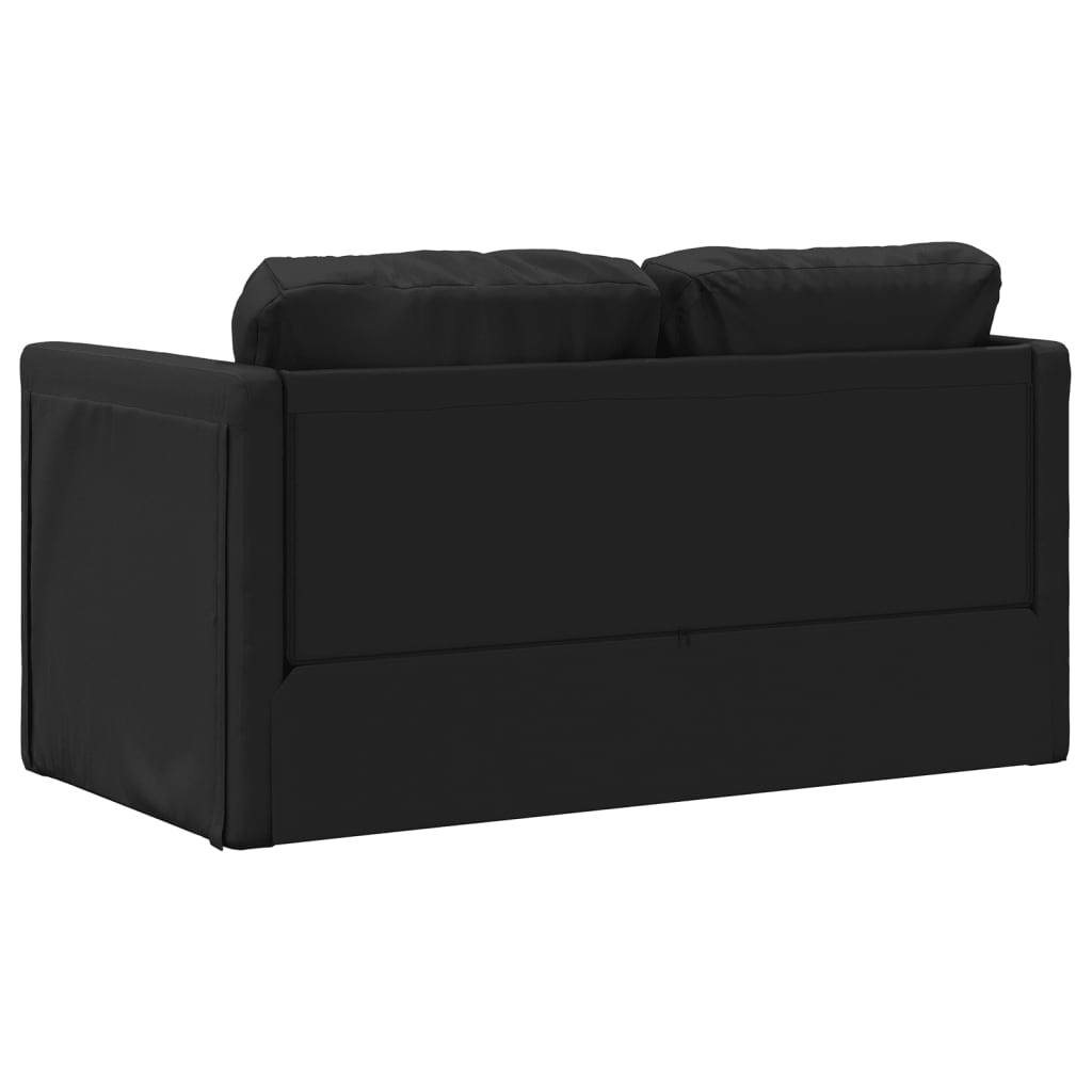 vidaXL Bodensofa mit Schlaffunktion Schwarz 112x174x55 cm Kunstleder