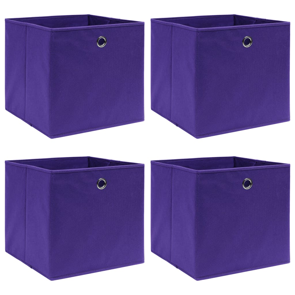vidaXL Aufbewahrungsboxen 4 Stk. Lila 32x32x32 cm Stoff
