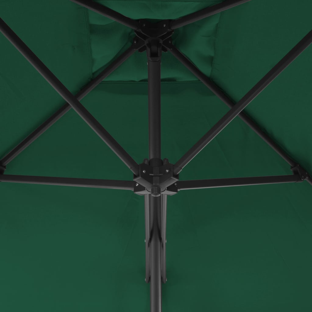 vidaXL Sonnenschirm mit Stahl-Mast 250×250 cm Grün