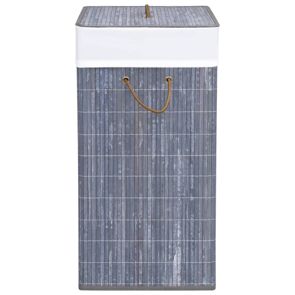 vidaXL Bambus-Wäschekorb Grau 100 L