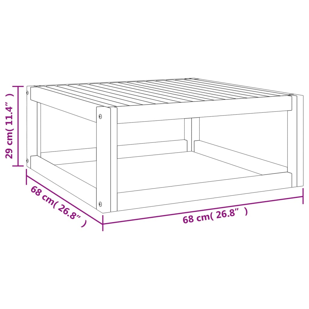 vidaXL 7-tlg. Garten-Lounge-Set mit Grünen Kissen Massivholz