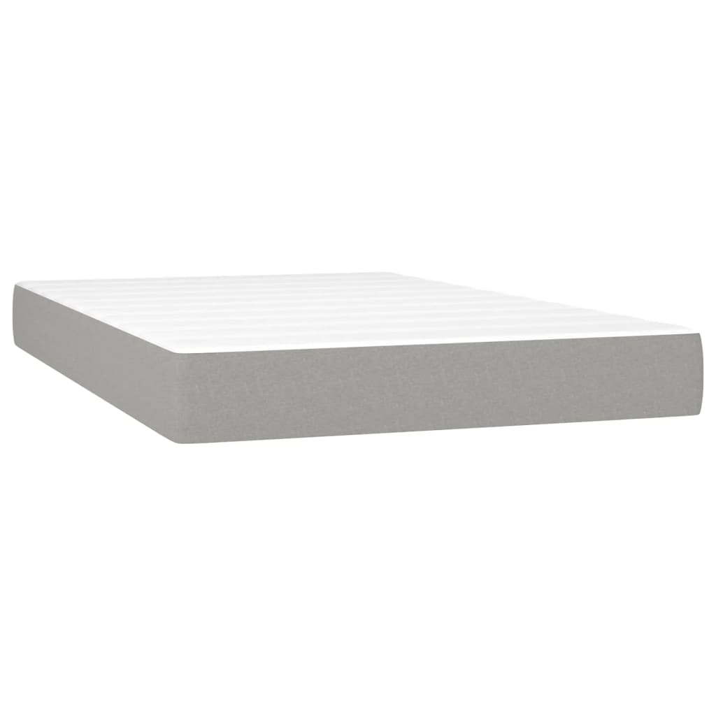 vidaXL Boxspringbett mit Matratze Hellgrau 120x200 cm Stoff