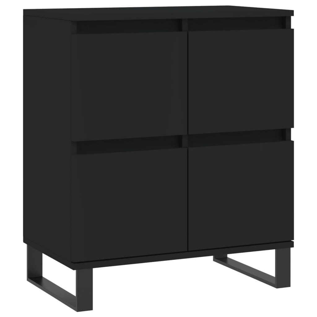 vidaXL Sideboards 2 Stk. Schwarz Holzwerkstoff