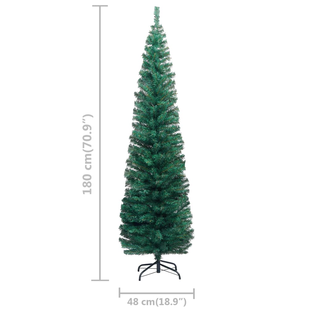 vidaXL Künstlicher Weihnachtsbaum mit Beleuchtung & Kugeln Grün 180 cm