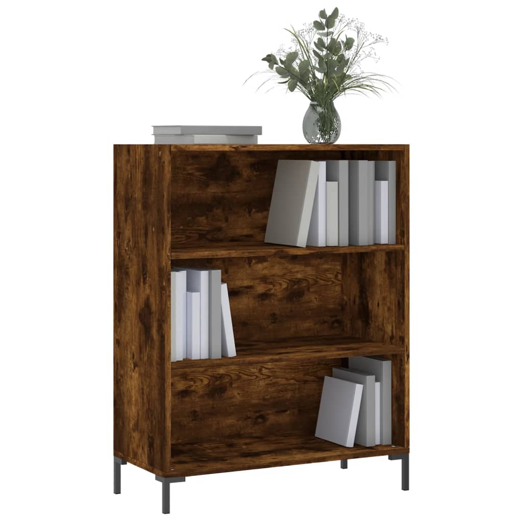 vidaXL Bücherregal Räuchereiche 69,5x32,5x90 cm Holzwerkstoff