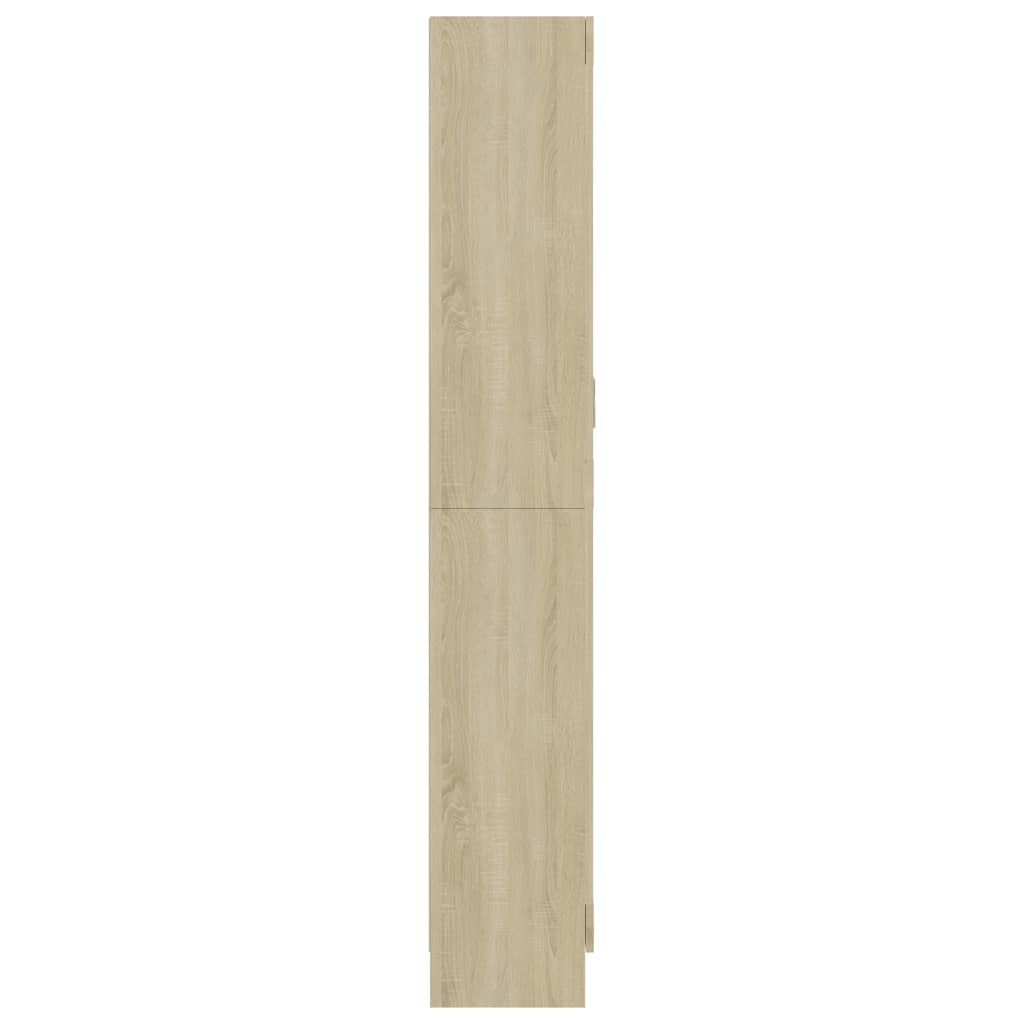 vidaXL Vitrinenschrank Sonoma-Eiche 82,5x30,5x185,5 cm Holzwerkstoff