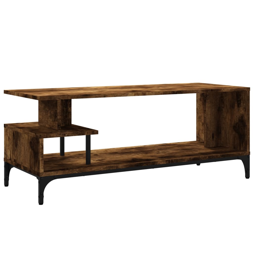 vidaXL TV-Schrank Räuchereiche 102x40x41 cm Holzwerkstoff und Stahl