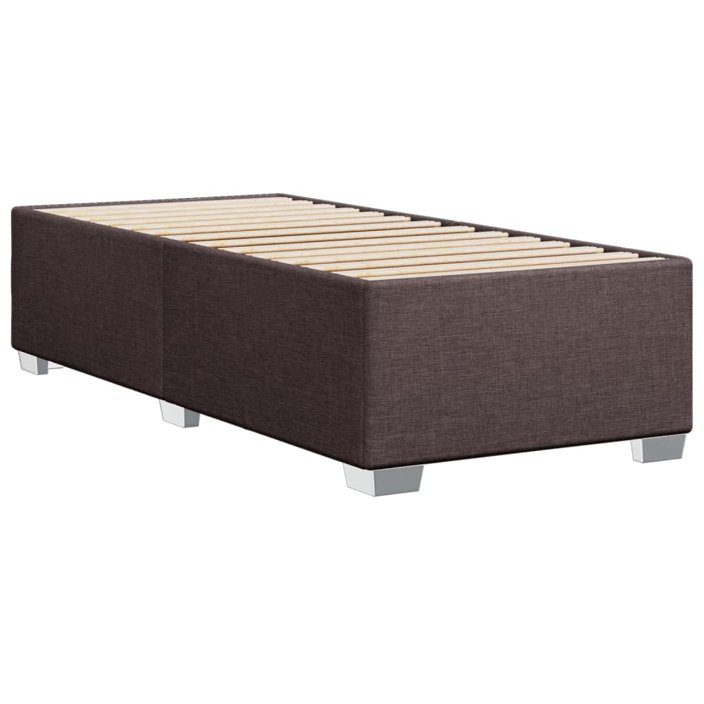 vidaXL Boxspringbett mit Matratze Dunkelbraun 100x200 cm Stoff