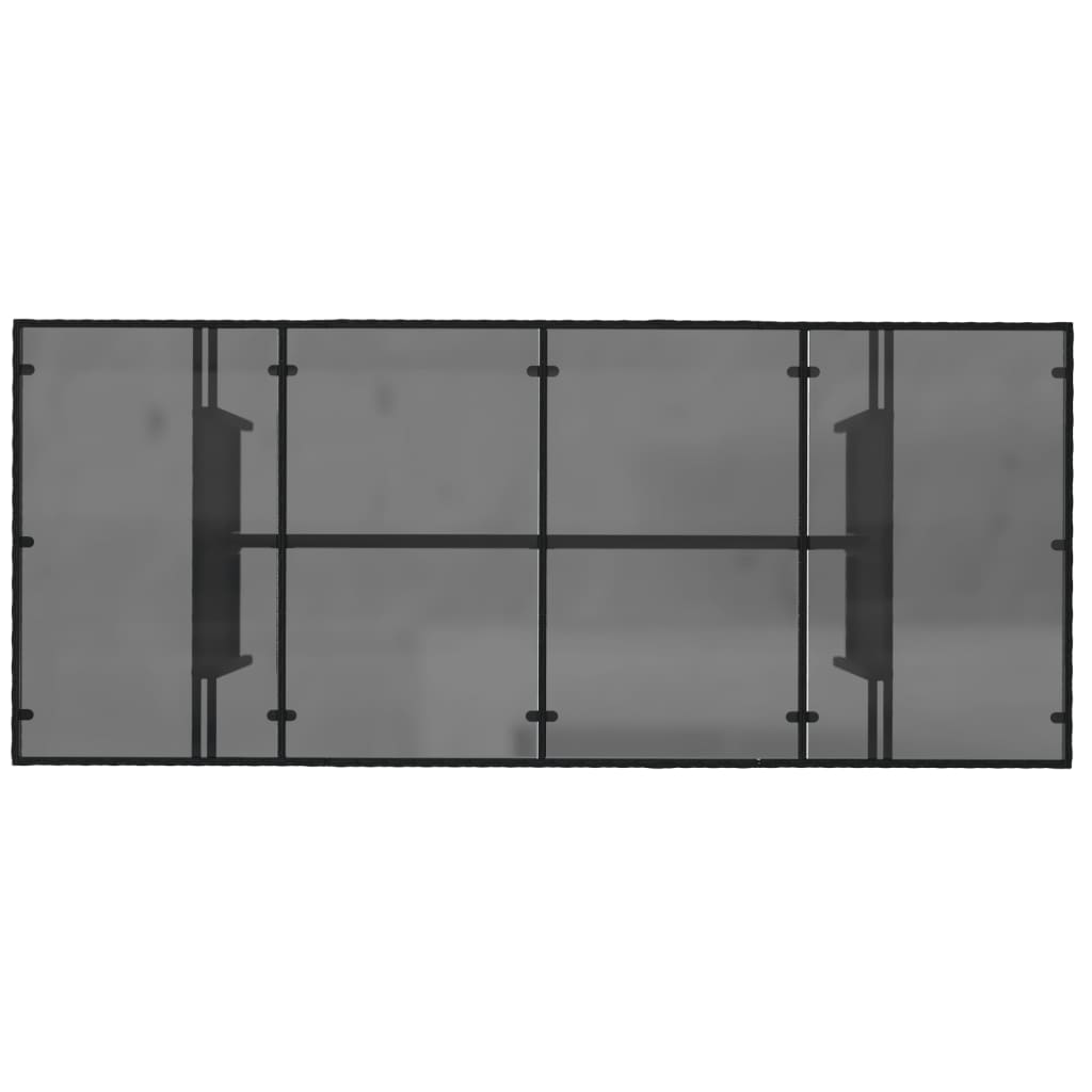 vidaXL Gartentisch mit Glasplatte Schwarz 190x80x74 cm Poly Rattan