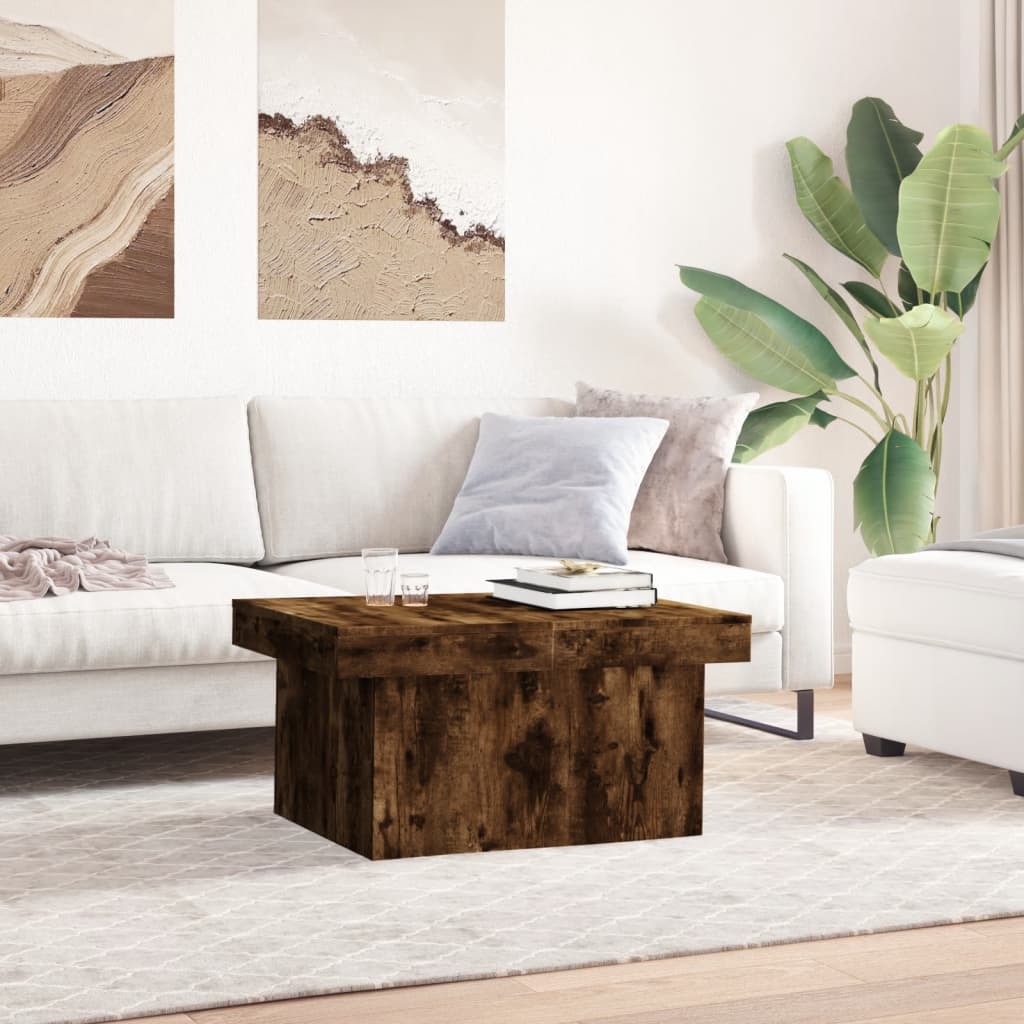 vidaXL Couchtisch Räuchereiche 80x55x40 cm Holzwerkstoff