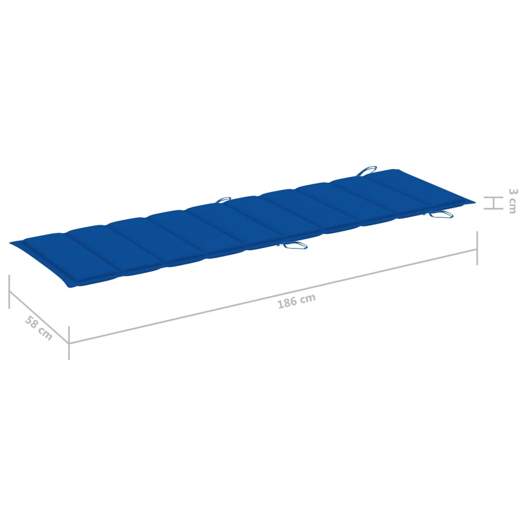 vidaXL Sonnenliegen 2 Stk. mit Tisch und Auflagen Massivholz Akazie