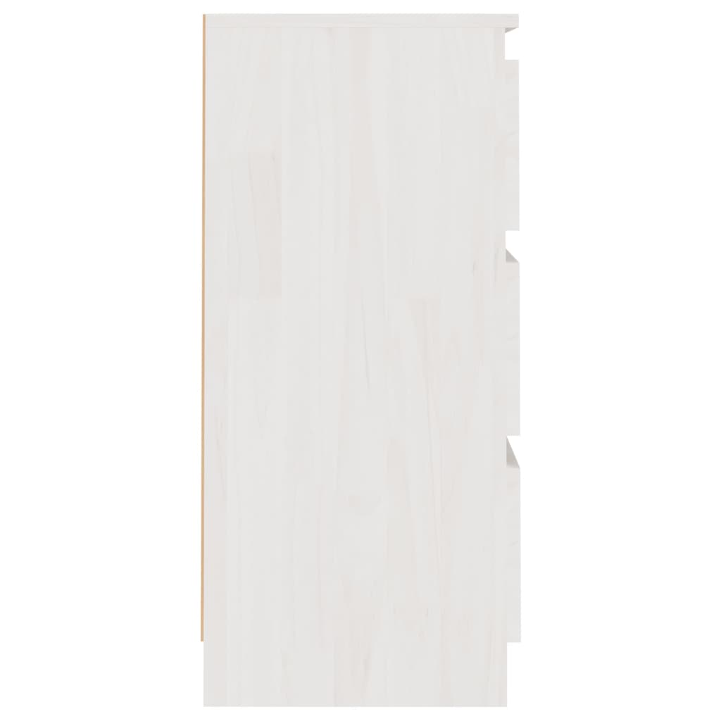 vidaXL Nachtschrank Weiß 40x29,5x64 cm Massivholz Kiefer