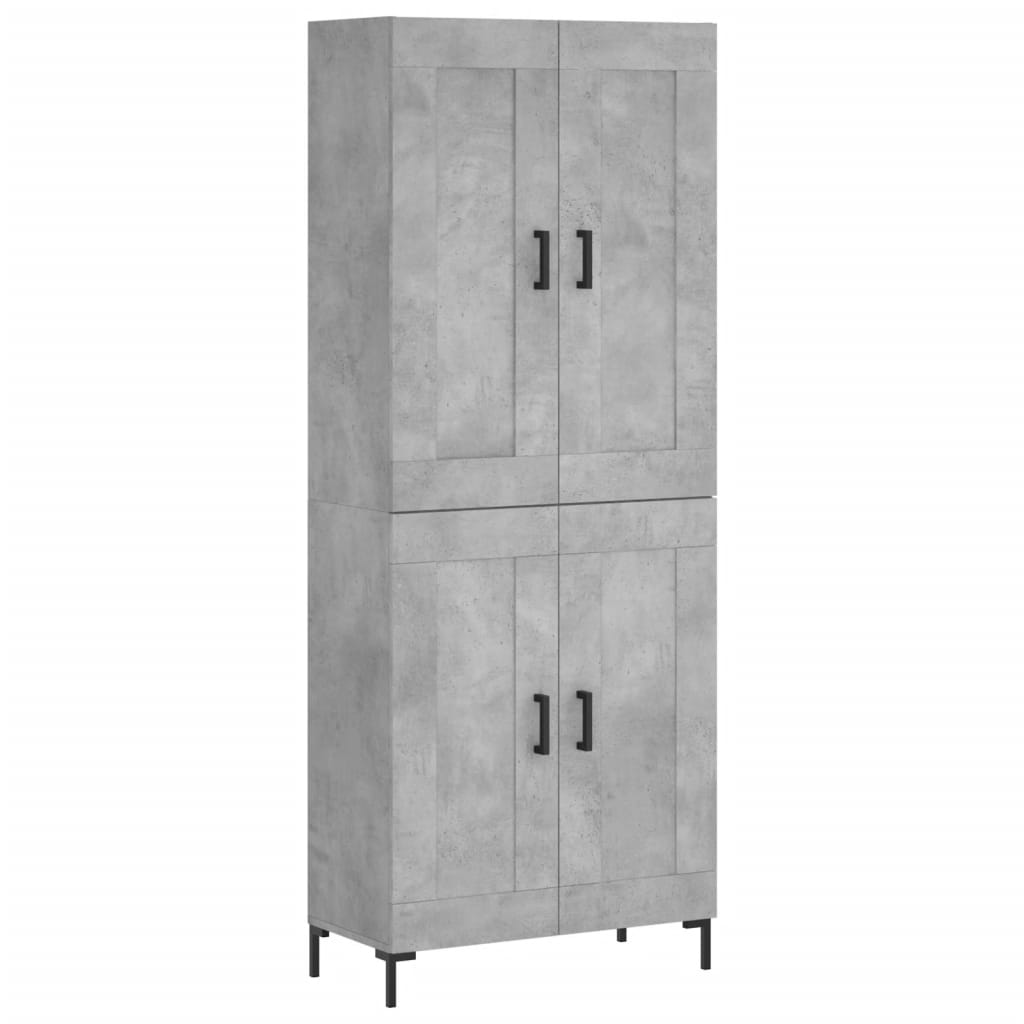 vidaXL Highboard Betongrau 69,5x34x180 cm Holzwerkstoff