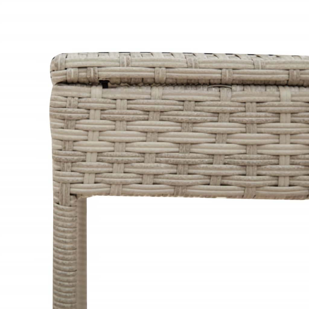 vidaXL Sonnenliegen 2 Stk. mit Tisch Hellgrau Poly Rattan