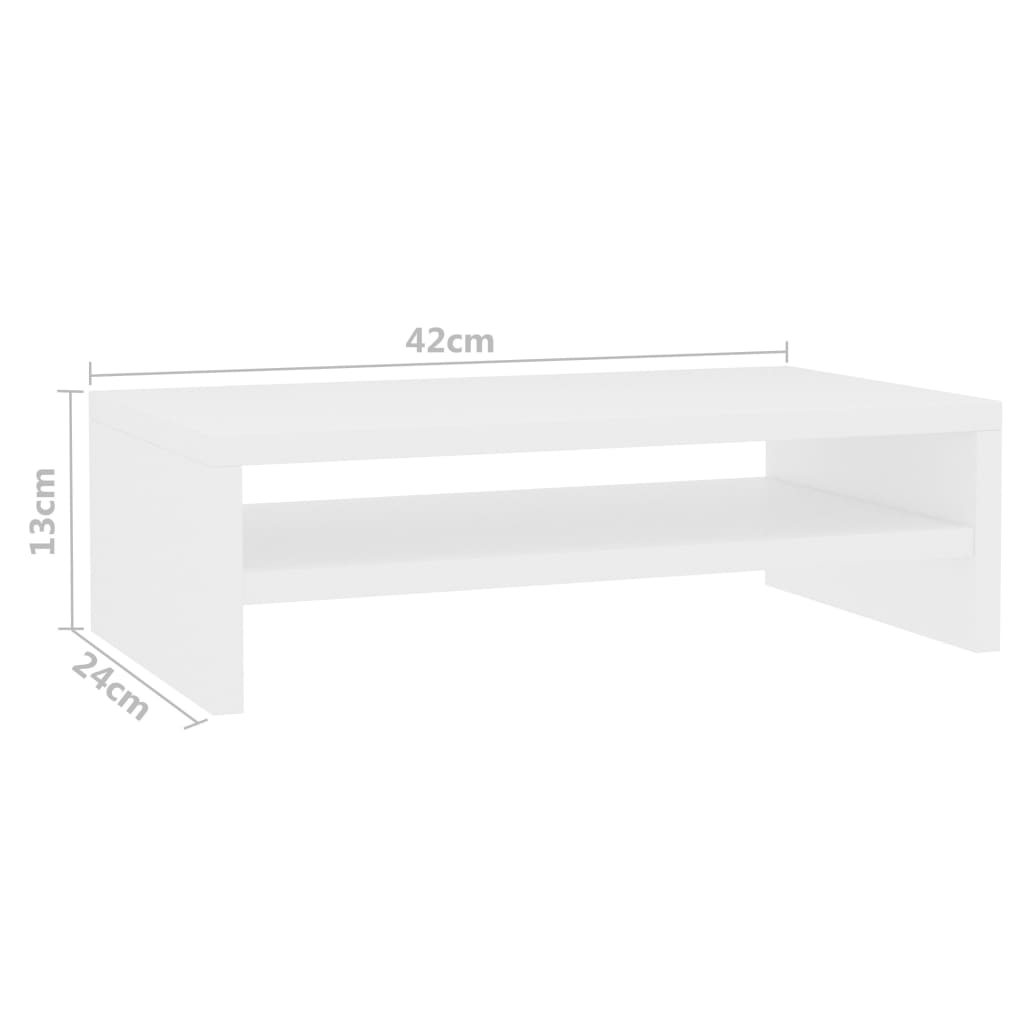 vidaXL Monitorständer Weiß 42x24x13 cm Holzwerkstoff