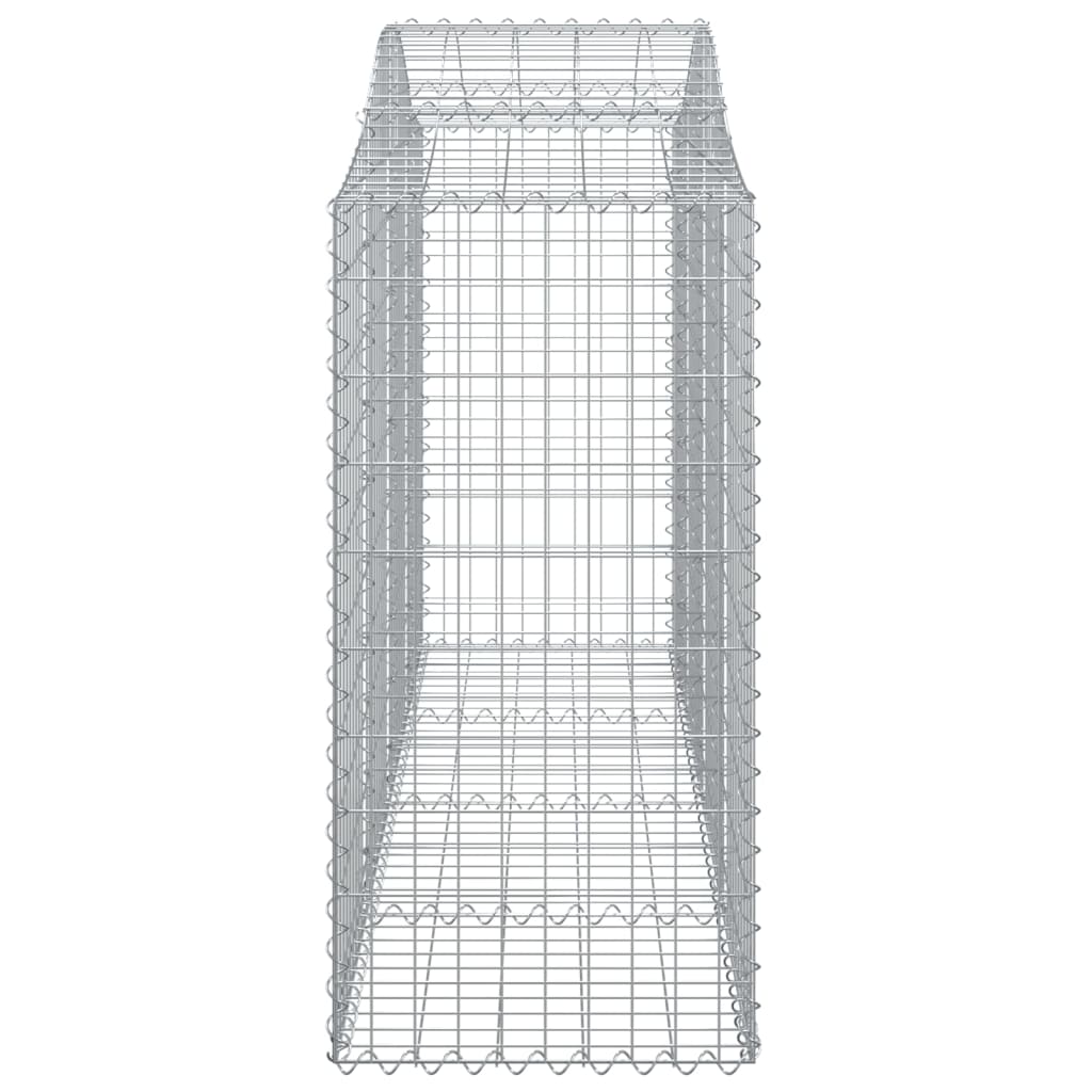 vidaXL Gabionen mit Hochbogen 2 Stk. 200x50x120/140cm Verzinktes Eisen