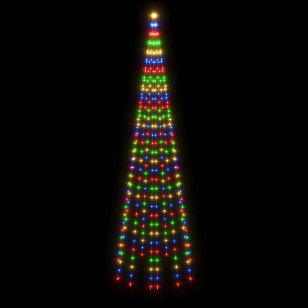 vidaXL LED-Weihnachtsbaum für Fahnenmast Mehrfarbig 310 LEDs 300 cm
