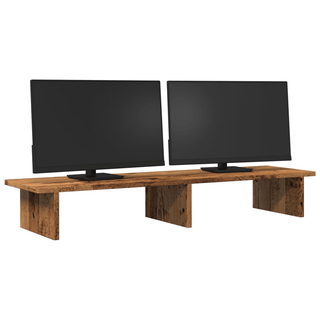 vidaXL Monitorständer Altholz-Optik 100x27x15 cm Holzwerkstoff