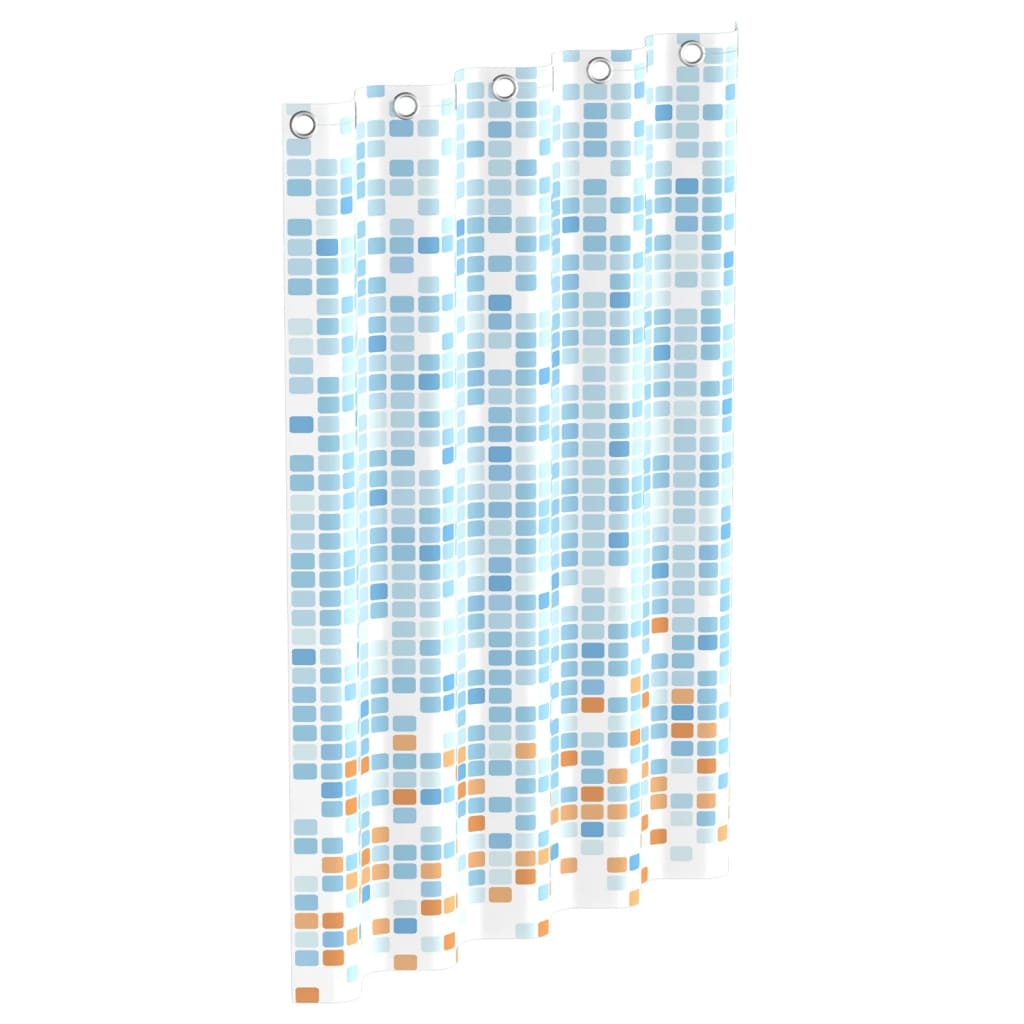 EISL Duschvorhang Blau/Orange Mosaikmuster 200x180x0,2 cm
