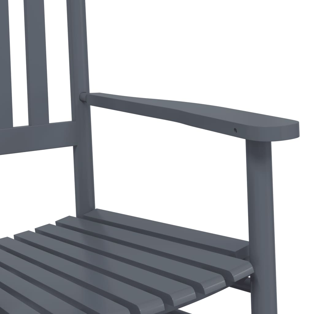 vidaXL Schaukelstühle mit Gebogenen Sitzen 2 Stk. Grau Pappelholz