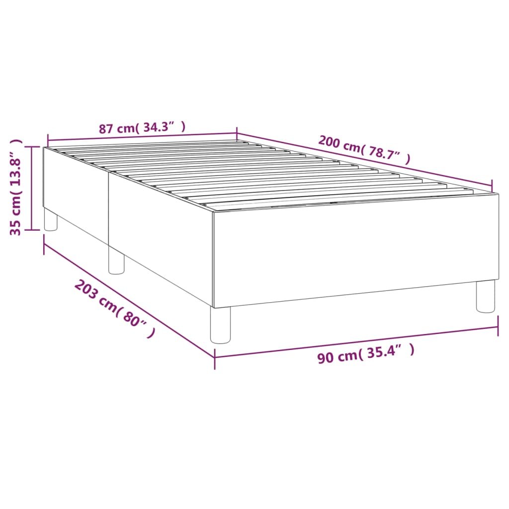 vidaXL Bettgestell Taupe 90x200 cm Stoff