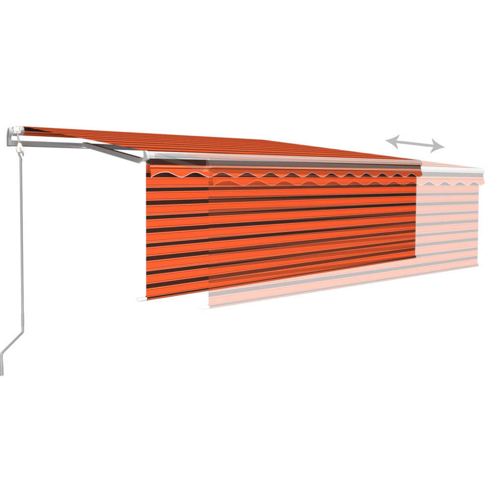 vidaXL Markise Automatisch Einziehbar mit Volant 4x3m Orange und Braun
