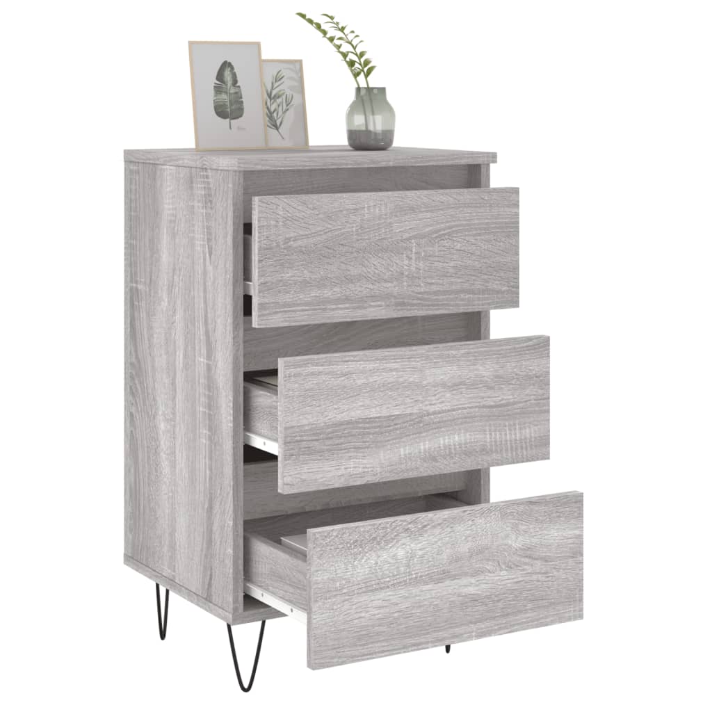 vidaXL Nachttische 2 Stk. Grau Sonoma 40x35x69 cm Holzwerkstoff