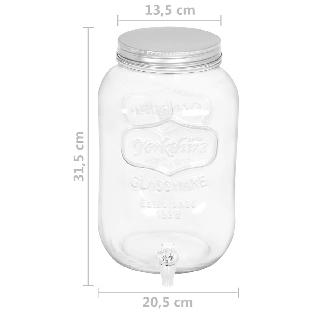 vidaXL Getränkespender 2 Stk. 8050 ml Glas
