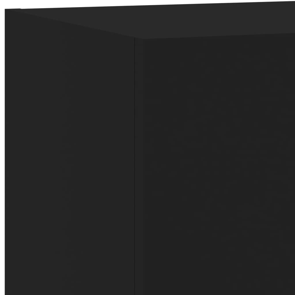 vidaXL TV-Wandschrank mit LED-Leuchten Schwarz 60x35x31 cm